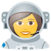 How Woman Astronaut emoji looks on Joypixels.