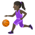 How Woman Bouncing Ball: Dark Skin Tone emoji looks on Joypixels.