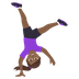 How Woman Cartwheeling: Medium-Dark Skin Tone emoji looks on Joypixels.