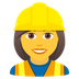 How Woman Construction Worker emoji looks on Joypixels.