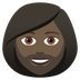 How Woman: Dark Skin Tone, Beard emoji looks on Joypixels.