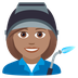 How Woman Factory Worker: Medium Skin Tone emoji looks on Joypixels.