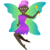 How Woman Fairy: Dark Skin Tone emoji looks on Joypixels.