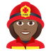 How Woman Firefighter: Medium-Dark Skin Tone emoji looks on Joypixels.