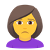 Bagaimana Woman Frowning emoji terlihat di Joypixels.