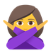 Bagaimana Woman Gesturing NO emoji terlihat di Joypixels.