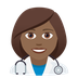 How Woman Health Worker: Medium-Dark Skin Tone emoji looks on Joypixels.