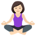 Bagaimana Woman in Lotus Position: Light Skin Tone emoji terlihat di Joypixels.