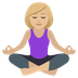 Bagaimana Woman in Lotus Position: Medium-Light Skin Tone emoji terlihat di Joypixels.