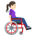 Bagaimana Woman in Manual Wheelchair Facing Right: Light Skin Tone emoji terlihat di Joypixels.