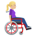 Bagaimana Woman in Manual Wheelchair Facing Right: Medium-Light Skin Tone emoji terlihat di Joypixels.