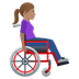 How Woman in Manual Wheelchair Facing Right: Medium Skin Tone emoji looks on Joypixels.