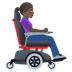 How Woman in Motorized Wheelchair Facing Right: Dark Skin Tone emoji looks on Joypixels.