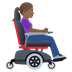 How Woman in Motorized Wheelchair Facing Right: Medium-Dark Skin Tone emoji looks on Joypixels.