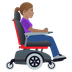 Bagaimana Woman in Motorized Wheelchair Facing Right: Medium Skin Tone emoji terlihat di Joypixels.