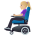 How Woman in Motorized Wheelchair: Medium-Light Skin Tone emoji looks on Joypixels.