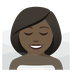 How Woman in Steamy Room: Dark Skin Tone emoji looks on Joypixels.