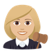 How Woman Judge: Medium-Light Skin Tone emoji looks on Joypixels.