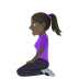 How Woman Kneeling: Dark Skin Tone emoji looks on Joypixels.