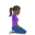 How Woman Kneeling Facing Right: Dark Skin Tone emoji looks on Joypixels.