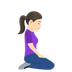 How Woman Kneeling Facing Right: Light Skin Tone emoji looks on Joypixels.