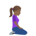 How Woman Kneeling Facing Right: Medium-Dark Skin Tone emoji looks on Joypixels.