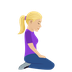 Bagaimana Woman Kneeling Facing Right: Medium-Light Skin Tone emoji terlihat di Joypixels.