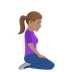 How Woman Kneeling Facing Right: Medium Skin Tone emoji looks on Joypixels.