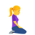 Bagaimana Woman Kneeling Facing Right emoji terlihat di Joypixels.