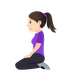 How Woman Kneeling: Light Skin Tone emoji looks on Joypixels.