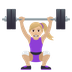 How Woman Lifting Weights: Medium-Light Skin Tone emoji looks on Joypixels.