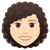 How Woman: Light Skin Tone, Curly Hair emoji looks on Joypixels.