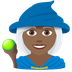 How Woman Mage: Medium-Dark Skin Tone emoji looks on Joypixels.