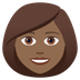 How Woman: Medium-Dark Skin Tone emoji looks on Joypixels.