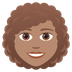 How Woman: Medium Skin Tone, Curly Hair emoji looks on Joypixels.