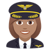 Bagaimana Woman Pilot: Medium Skin Tone emoji terlihat di Joypixels.