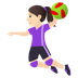 How Woman Playing Handball: Light Skin Tone emoji looks on Joypixels.