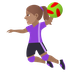 Wie Handballspielerin: mittlere Hautfarbe Emoji auf Joypixels aussieht.