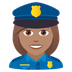 女性警察官: 中間の肌色の絵文字がJoypixelsでどのように見えるか。