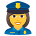 Bagaimana Woman Police Officer emoji terlihat di Joypixels.