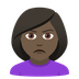 Bagaimana Woman Pouting: Dark Skin Tone emoji terlihat di Joypixels.