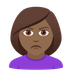 How Woman Pouting: Medium-Dark Skin Tone emoji looks on Joypixels.