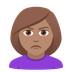 How Woman Pouting: Medium Skin Tone emoji looks on Joypixels.