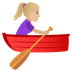 Bagaimana Woman Rowing Boat: Medium-Light Skin Tone emoji terlihat di Joypixels.