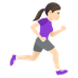 How Woman Running Facing Right: Light Skin Tone emoji looks on Joypixels.