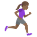 How Woman Running Facing Right: Medium-Dark Skin Tone emoji looks on Joypixels.