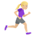 How Woman Running Facing Right: Medium-Light Skin Tone emoji looks on Joypixels.