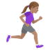 How Woman Running Facing Right: Medium Skin Tone emoji looks on Joypixels.