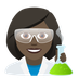 Bagaimana Woman Scientist: Dark Skin Tone emoji terlihat di Joypixels.