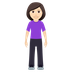 How Woman Standing: Light Skin Tone emoji looks on Joypixels.